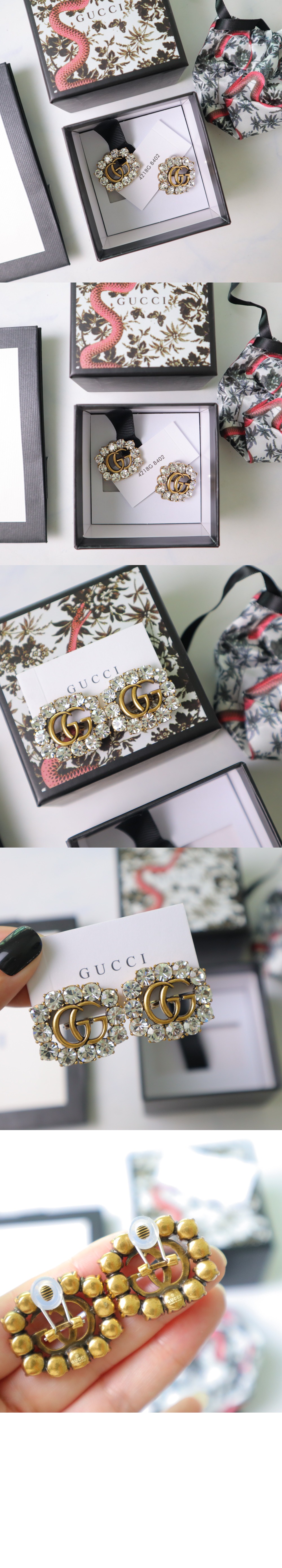 미러급레플리카사이트 | 명품레플리카 전문 쇼핑몰  | 하이퀄 - 크리스탈 더블 G 귀걸이 645684 > 구찌