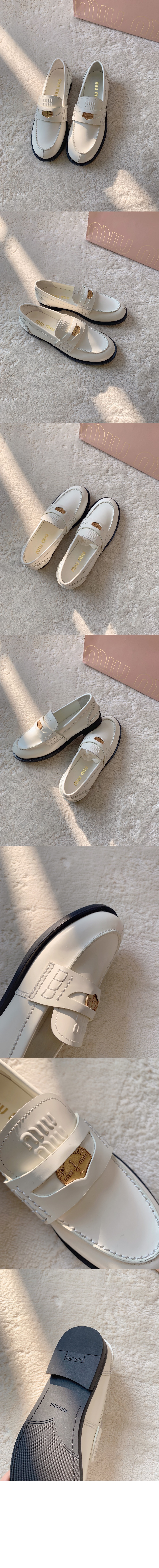 미러급레플리카사이트 | 명품레플리카 전문 쇼핑몰  | 하이퀄 - 빈티지 효과 가죽 페니 로퍼 5D773D &gt; 미우미우