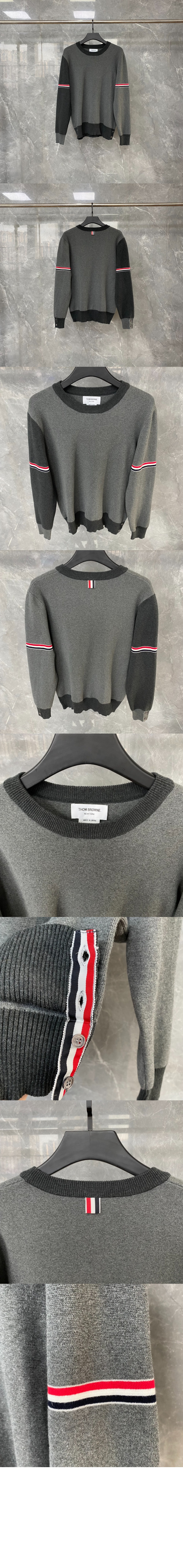 미러급레플리카사이트 | 명품레플리카 전문 쇼핑몰  | 하이퀄 - 밀라노 스티치 바이컬러 크루넥 풀오버 &gt; 톰브라운