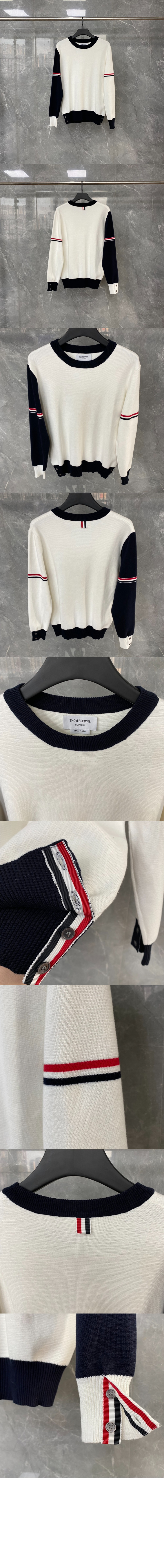 미러급레플리카사이트 | 명품레플리카 전문 쇼핑몰  | 하이퀄 - 밀라노 스티치 바이컬러 크루넥 풀오버 &gt; 톰브라운