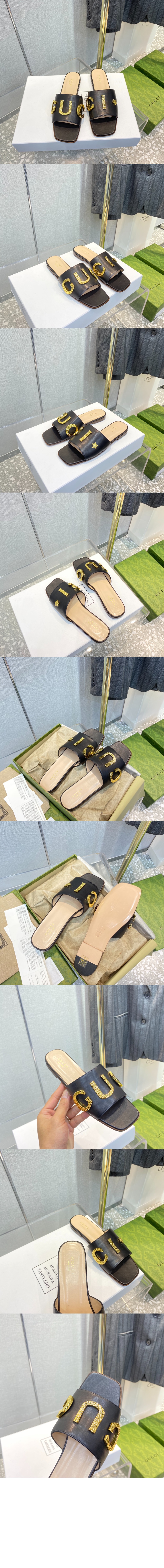 미러급레플리카사이트 | 명품레플리카 전문 쇼핑몰  | 하이퀄 - 레터링 로고 슬리퍼 694858 &gt; 구찌