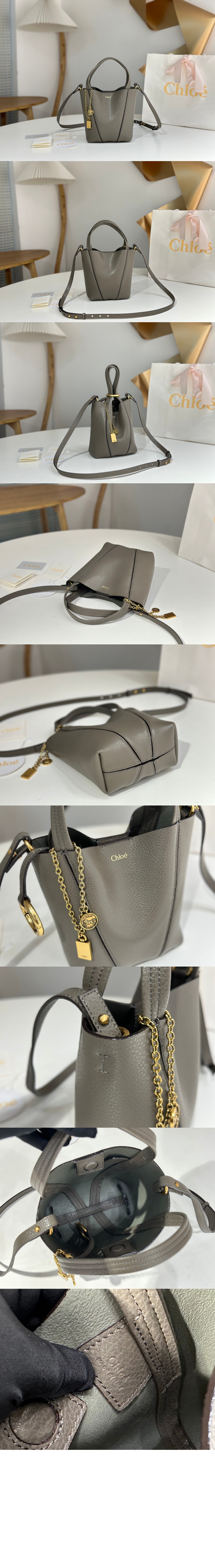 미러급레플리카사이트 | 명품레플리카 전문 쇼핑몰  | 하이퀄 - 그레인드 가죽 스몰 Chloé Spin 토트백 SS812 &gt; 끌로에