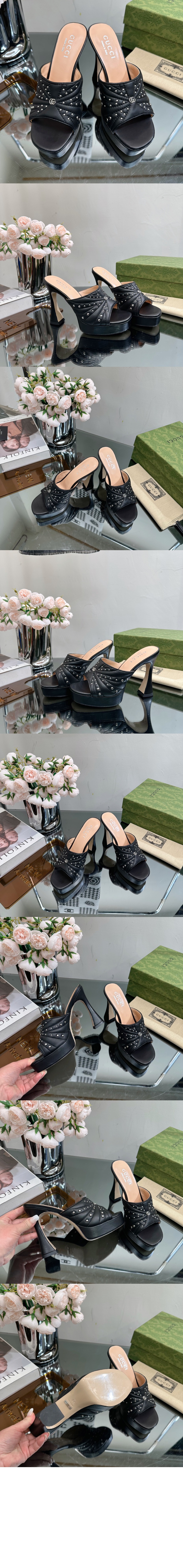 미러급레플리카사이트 | 명품레플리카 전문 쇼핑몰  | 하이퀄 - 힐 슬라이드 샌들 블랙 ‎723404 &gt; 구찌