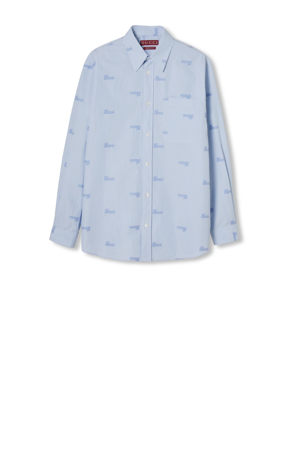 미러급레플리카사이트 | 명품레플리카 전문 쇼핑몰  | 하이퀄 - 자수 스트라이프 코튼 셔츠 > 구찌