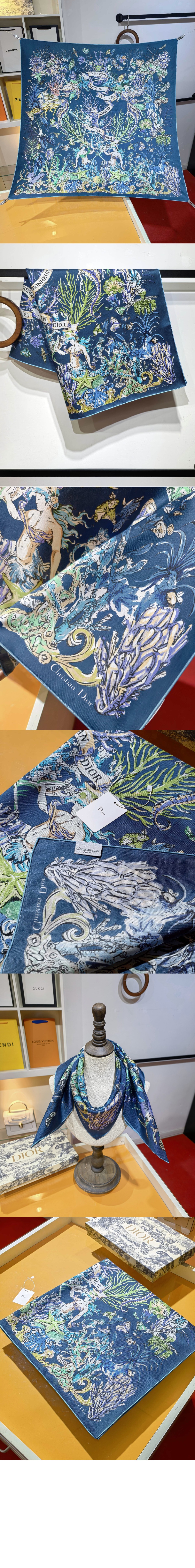 미러급레플리카사이트 | 명품레플리카 전문 쇼핑몰  | 하이퀄 - Cabinet de la Mer 90 스퀘어 스카프 51CAM &gt; 디올