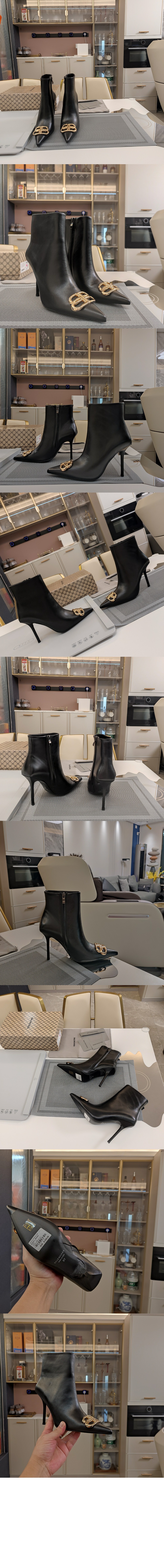 미러급레플리카사이트 | 명품레플리카 전문 쇼핑몰  | 하이퀄 - BB 로고 장식 레더 앵클 부츠힐 764445 &gt; 발렌시아가