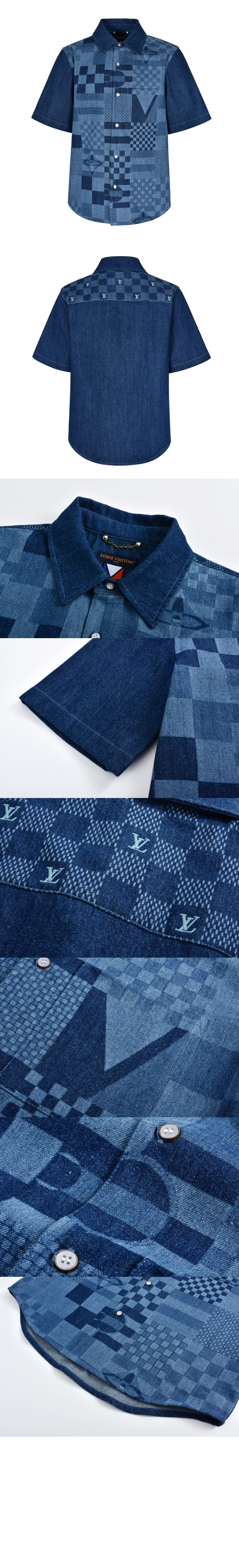 미러급레플리카사이트 | 명품레플리카 전문 쇼핑몰  | 하이퀄 - 프린티드 쇼트 슬리브드 데님 셔츠 &gt; 루이비통