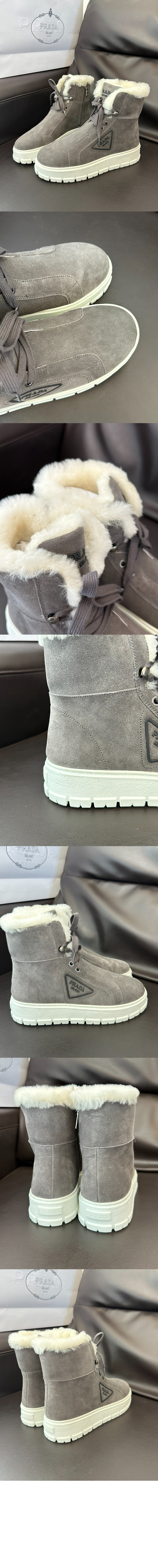 미러급레플리카사이트 | 명품레플리카 전문 쇼핑몰  | 하이퀄 - 스웨이드 레이스업 부티 스니커즈 양털 부츠 1T492M &gt; 프라다