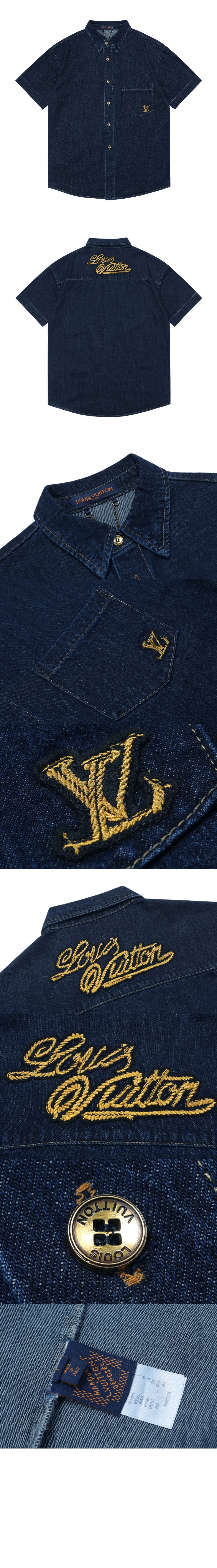 미러급레플리카사이트 | 명품레플리카 전문 쇼핑몰  | 하이퀄 - 시그니처 데님 쇼트 슬리브드 셔츠 &gt; 루이비통