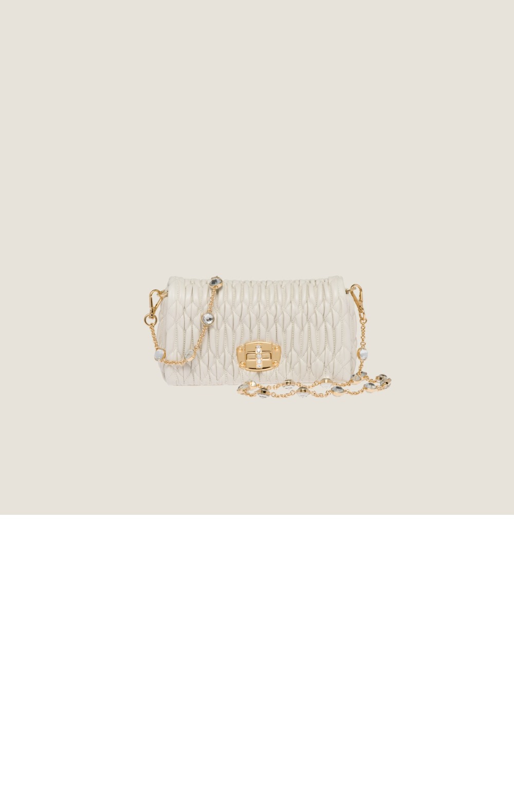 미러급레플리카사이트 | 명품레플리카 전문 쇼핑몰  | 하이퀄 - 미우 크리스털 나파 가죽 및 크리스털 미니백 5BP079 &gt; 미우미우