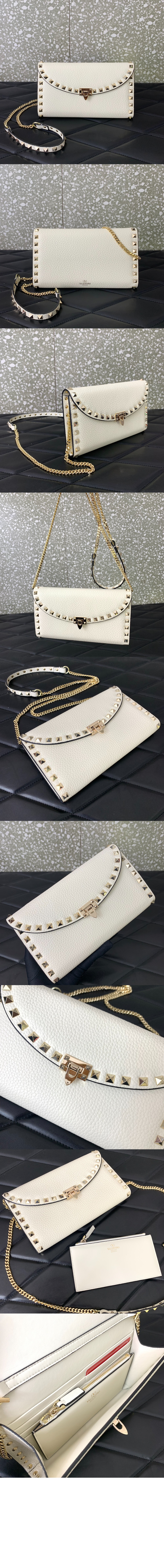 미러급레플리카사이트 | 명품레플리카 전문 쇼핑몰  | 하이퀄 - 락스터드 그레인 송아지 가죽 체인 지갑 &gt; 발렌티노