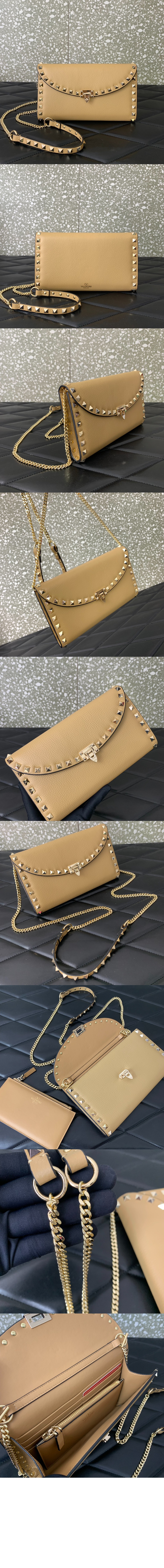 미러급레플리카사이트 | 명품레플리카 전문 쇼핑몰  | 하이퀄 - 락스터드 그레인 송아지 가죽 체인 지갑 &gt; 발렌티노