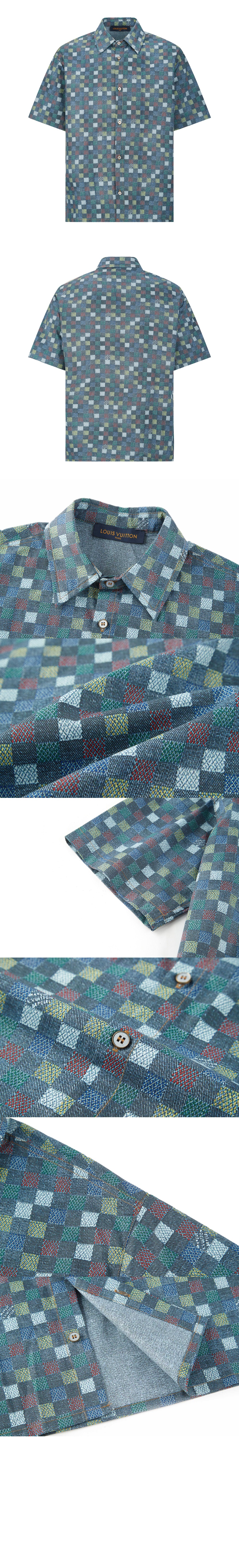 미러급레플리카사이트 | 명품레플리카 전문 쇼핑몰  | 하이퀄 - 다미에 샴브레이 쇼트 슬리브드 셔츠 &gt; 루이비통