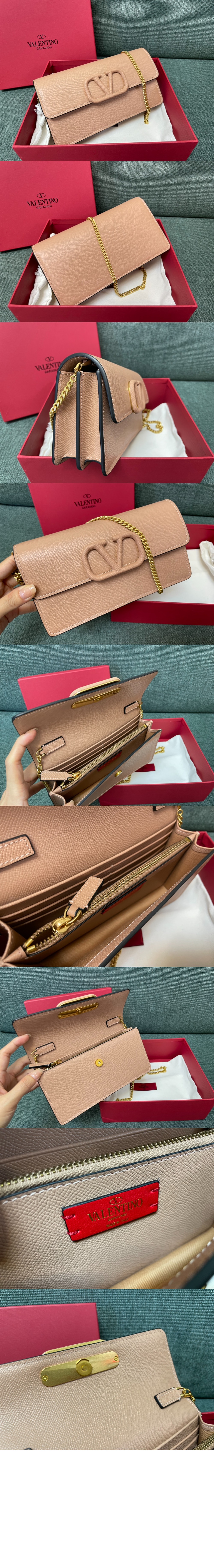 미러급레플리카사이트 | 명품레플리카 전문 쇼핑몰  | 하이퀄 - VLogo 시그니처 메탈릭 그레인 카프스킨 체인 지갑 &gt; 발렌티노