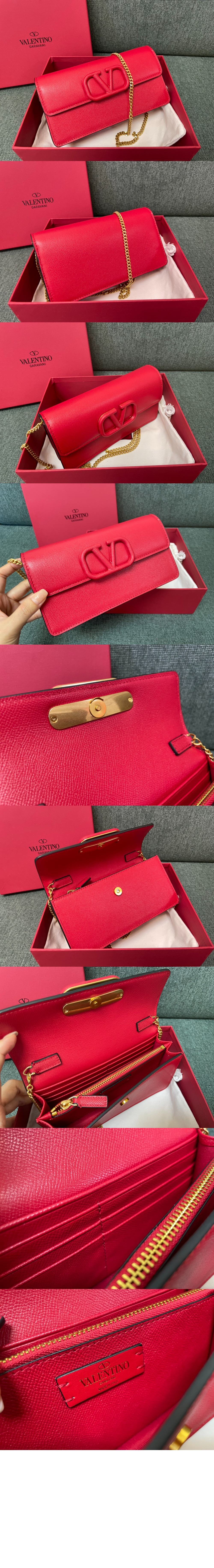 미러급레플리카사이트 | 명품레플리카 전문 쇼핑몰  | 하이퀄 - VLogo 시그니처 메탈릭 그레인 카프스킨 체인 지갑 &gt; 발렌티노