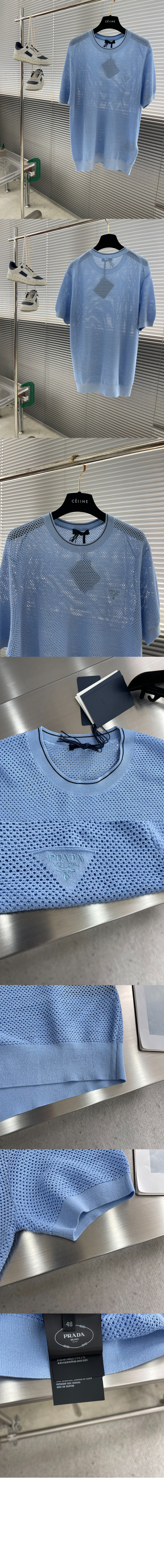 미러급레플리카사이트 | 명품레플리카 전문 쇼핑몰  | 하이퀄 - 쇼트 슬리브 실크 및 코튼 스웨터 &gt; 프라다