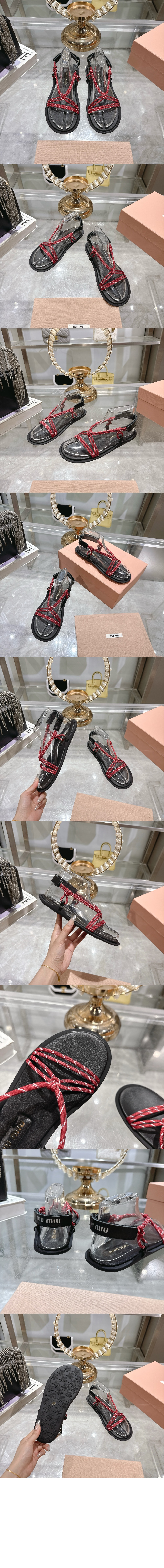 미러급레플리카사이트 | 명품레플리카 전문 쇼핑몰  | 하이퀄 - Riviere 코드 및 가죽 샌들 5X420E &gt; 미우미우