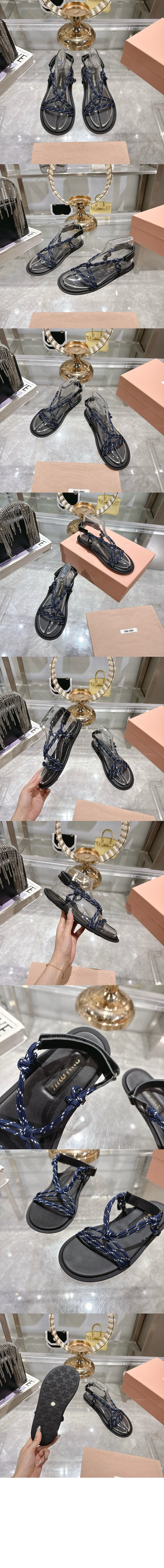 미러급레플리카사이트 | 명품레플리카 전문 쇼핑몰  | 하이퀄 - Riviere 코드 및 가죽 샌들 5X420E &gt; 미우미우