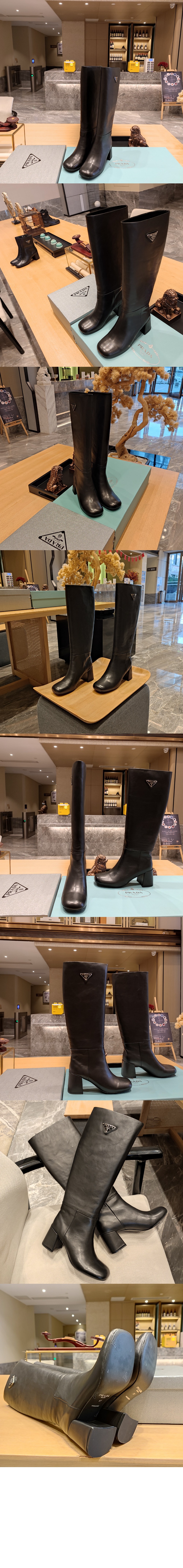미러급레플리카사이트 | 명품레플리카 전문 쇼핑몰  | 하이퀄 - 로고 브러쉬드 가죽 롱 부츠 1W931M &gt; 프라다