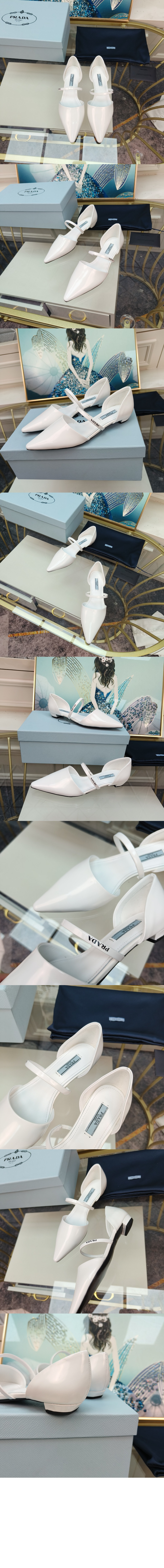 미러급레플리카사이트 | 명품레플리카 전문 쇼핑몰  | 하이퀄 - 로고 스트랩 레더 플랫 슈즈 1F519M > 프라다