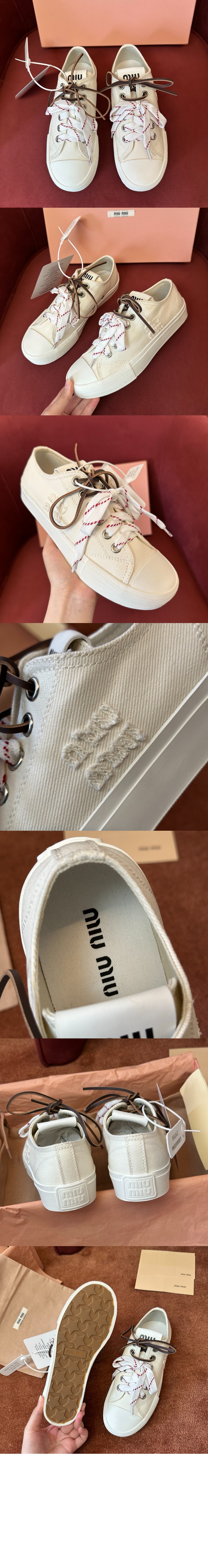 미러급레플리카사이트 | 명품레플리카 전문 쇼핑몰  | 하이퀄 - 워싱 데님 스니커즈 5E384E &gt; 미우미우