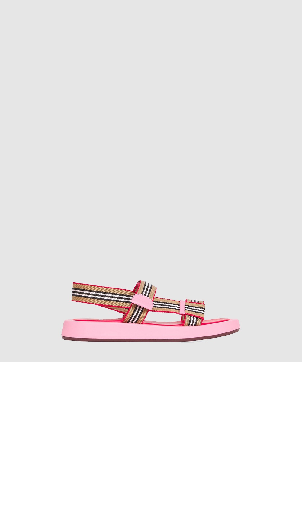 미러급레플리카사이트 | 명품레플리카 전문 쇼핑몰  | 하이퀄 - 핑크 아이콘 스트라이프 샌들 8042675 > 버버리