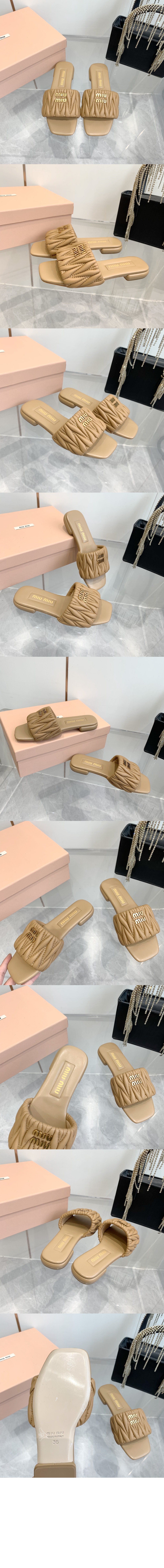 미러급레플리카사이트 | 명품레플리카 전문 쇼핑몰  | 하이퀄 - 마테라쎄 나파 가죽 슬라이드 5XX605 > 미우미우
