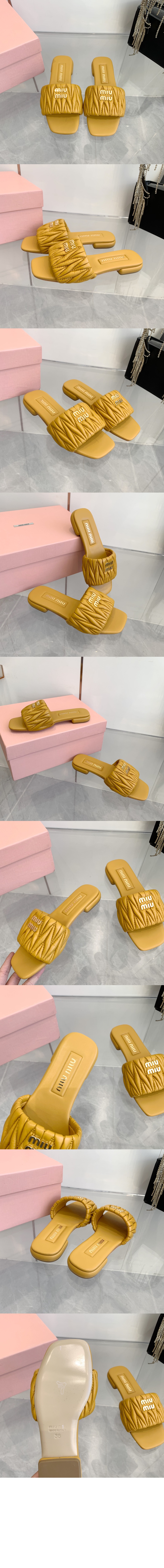 미러급레플리카사이트 | 명품레플리카 전문 쇼핑몰  | 하이퀄 - 마테라쎄 나파 가죽 슬라이드 5XX605 > 미우미우
