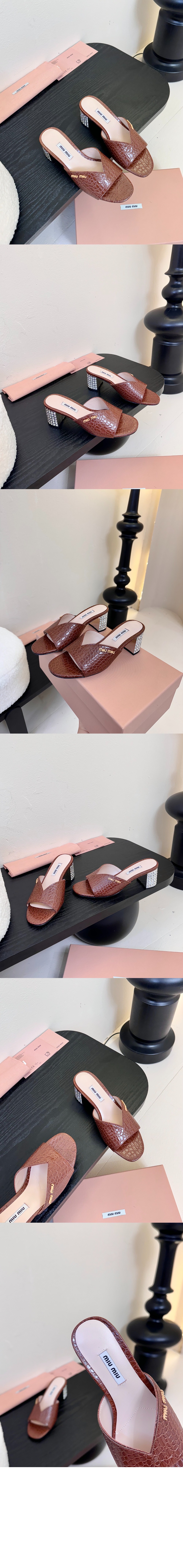 미러급레플리카사이트 | 명품레플리카 전문 쇼핑몰  | 하이퀄 - 악어 무늬 가죽 샌들 5XX477 &gt; 미우미우