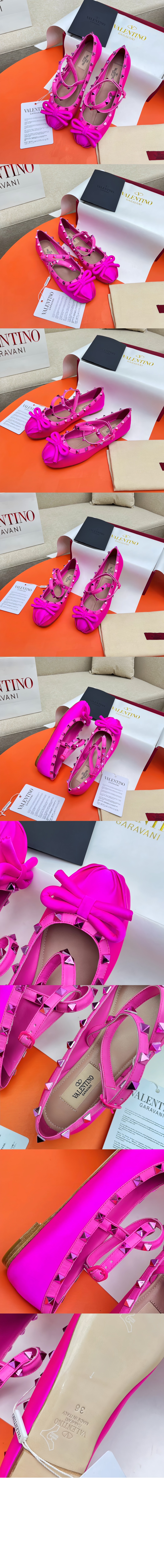 미러급레플리카사이트 | 명품레플리카 전문 쇼핑몰  | 하이퀄 - 톤온톤 스터드 장식 락스터드 새틴 발레리나 &gt; 발렌티노