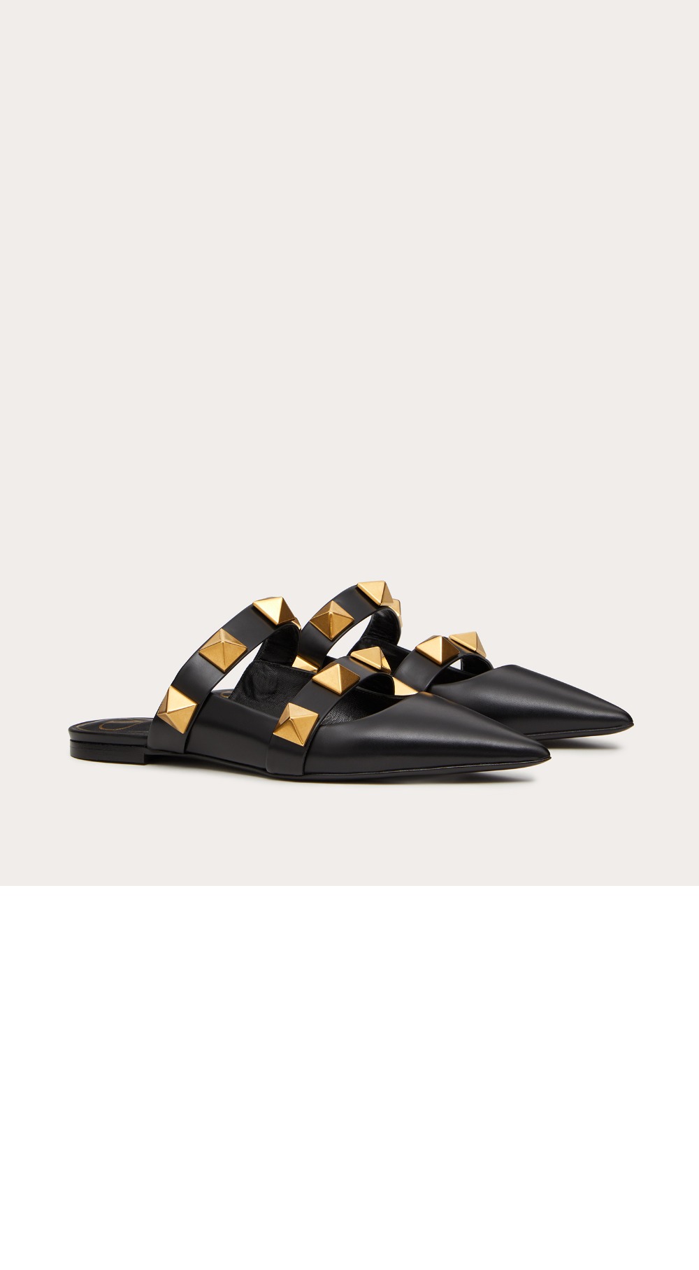 미러급레플리카사이트 | 명품레플리카 전문 쇼핑몰  | 하이퀄 - 로만 스터드 송아지 가죽 플랫 뮬 &gt; 발렌티노