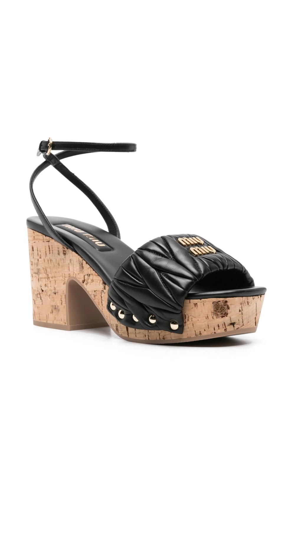 미러급레플리카사이트 | 명품레플리카 전문 쇼핑몰  | 하이퀄 - 코르크 굽 퀼팅 나파 가죽 샌들 5XZ482 &gt; 미우미우