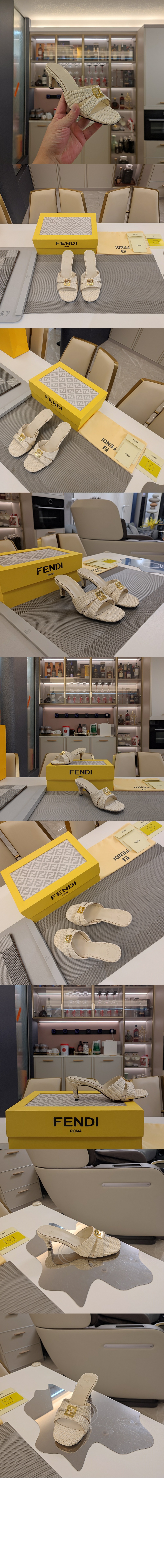 미러급레플리카사이트 | 명품레플리카 전문 쇼핑몰  | 하이퀄 - 코튼 섬유 미디엄 힐 샌들 8R8538 &gt; 펜디