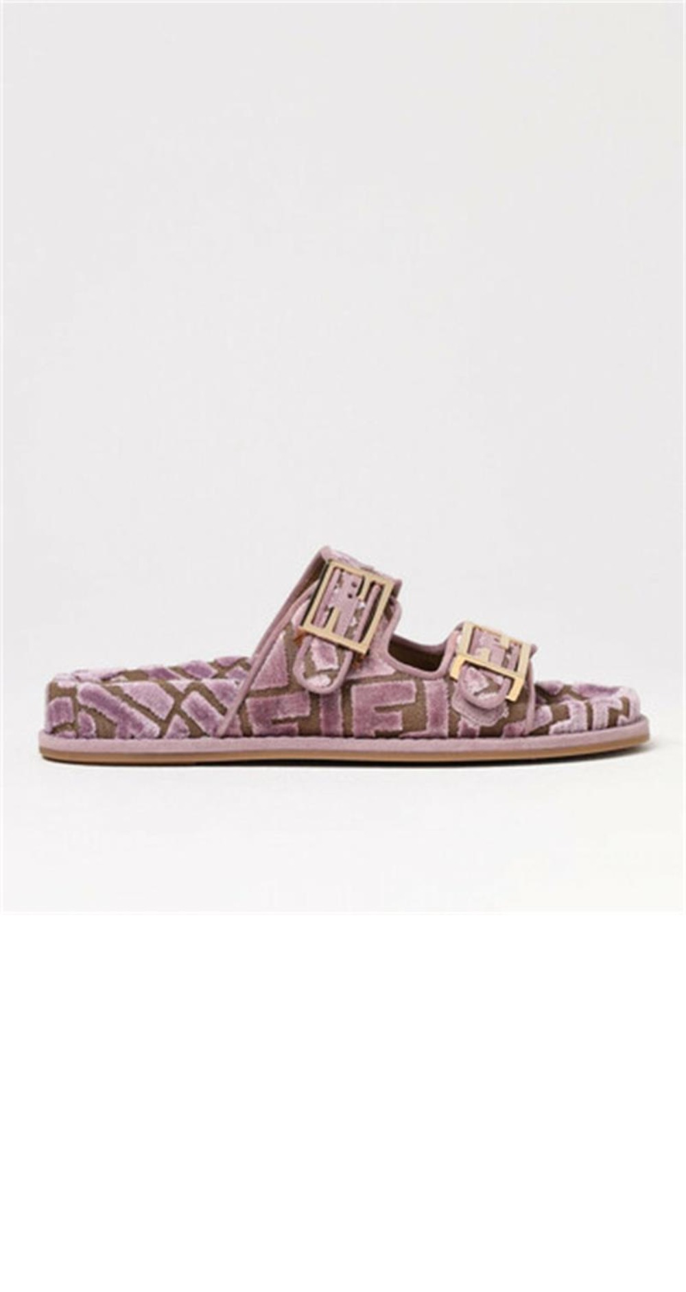 미러급레플리카사이트 | 명품레플리카 전문 쇼핑몰  | 하이퀄 - 모브 핑크 FF 자카드 벨벳 슬라이드 8X8326 > 펜디