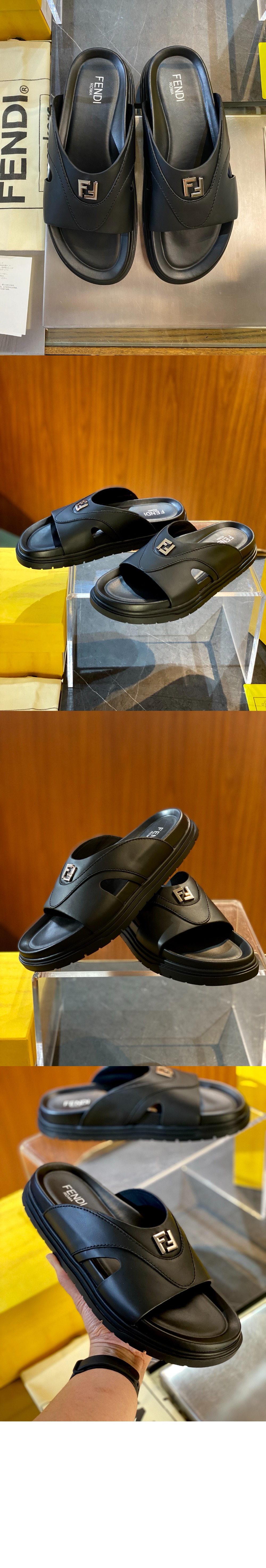 미러급레플리카사이트 | 명품레플리카 전문 쇼핑몰  | 하이퀄 - 스퀘어드 FF 레더 슬리퍼 7X1673 &gt; 펜디