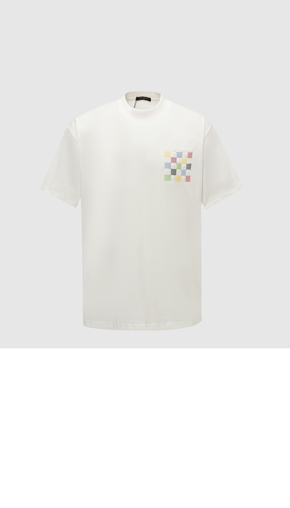 미러급레플리카사이트 | 명품레플리카 전문 쇼핑몰  | 하이퀄 - 컬러 체크 모노그램 로고 반팔티 > 루이비통