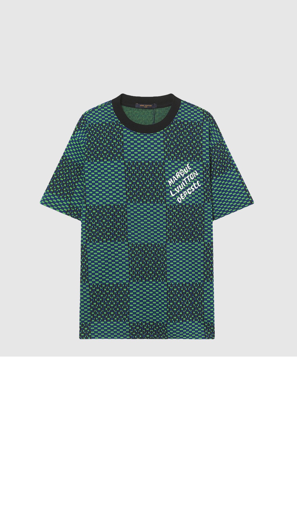 미러급레플리카사이트 | 명품레플리카 전문 쇼핑몰  | 하이퀄 - 자카드 다미에 쇼트 슬리브드 코튼 크루넥 &gt; 루이비통