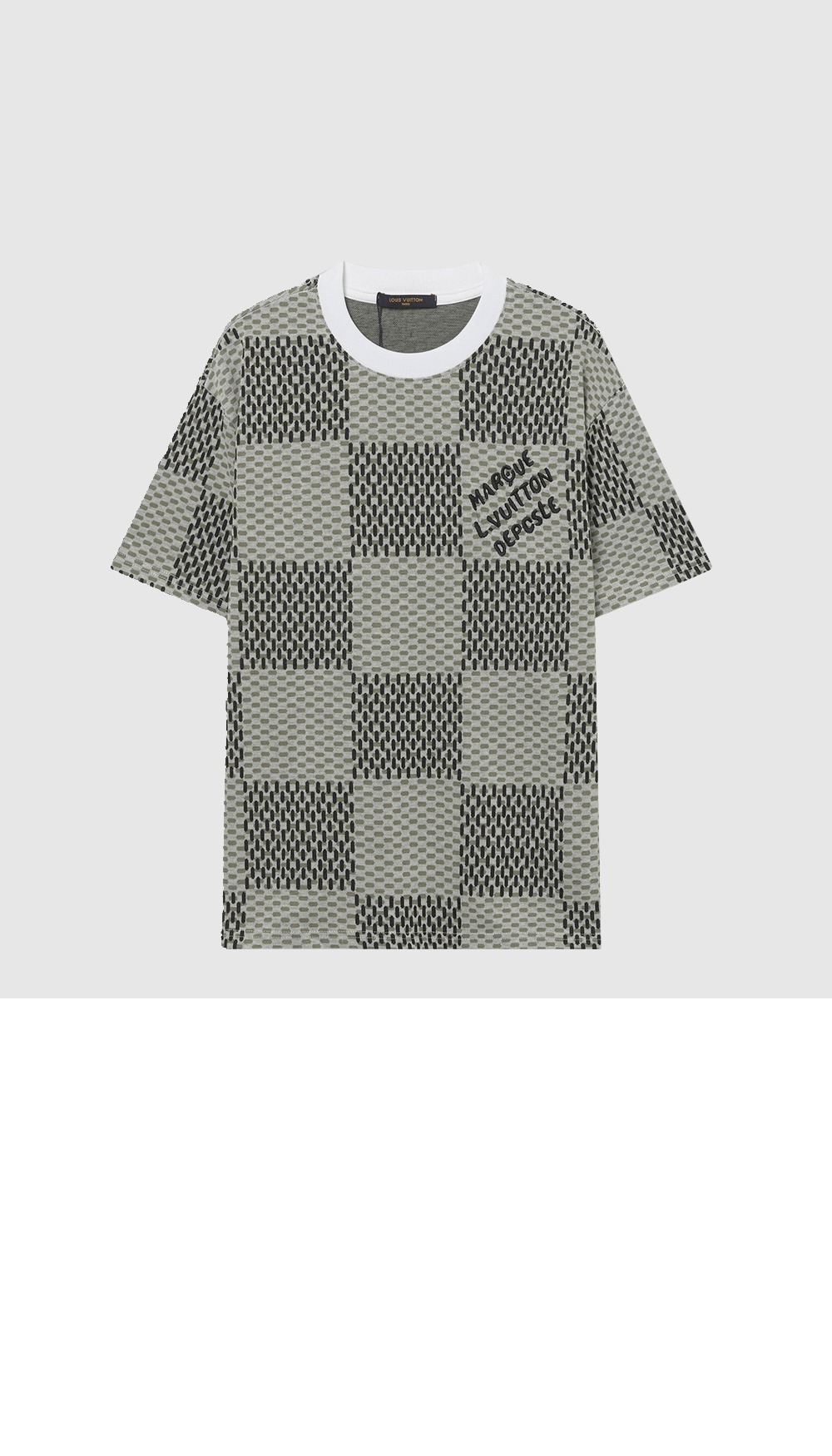 미러급레플리카사이트 | 명품레플리카 전문 쇼핑몰  | 하이퀄 - 자카드 다미에 쇼트 슬리브드 코튼 크루넥 &gt; 루이비통