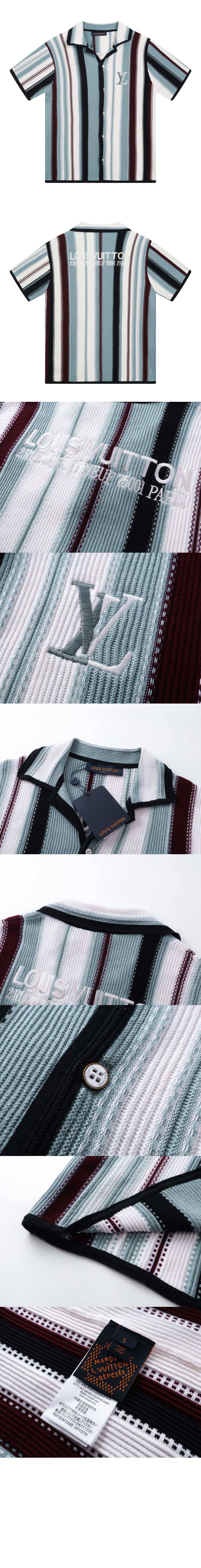 미러급레플리카사이트 | 명품레플리카 전문 쇼핑몰  | 하이퀄 - 스트라이프드 크로셰 쇼트 슬리브드 셔츠 &gt; 루이비통