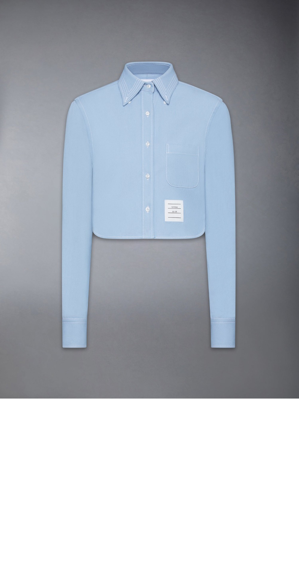 미러급레플리카사이트 | 명품레플리카 전문 쇼핑몰  | 하이퀄 - 데님 클래식 크롭 롱 슬리브 셔츠 &gt; 톰브라운