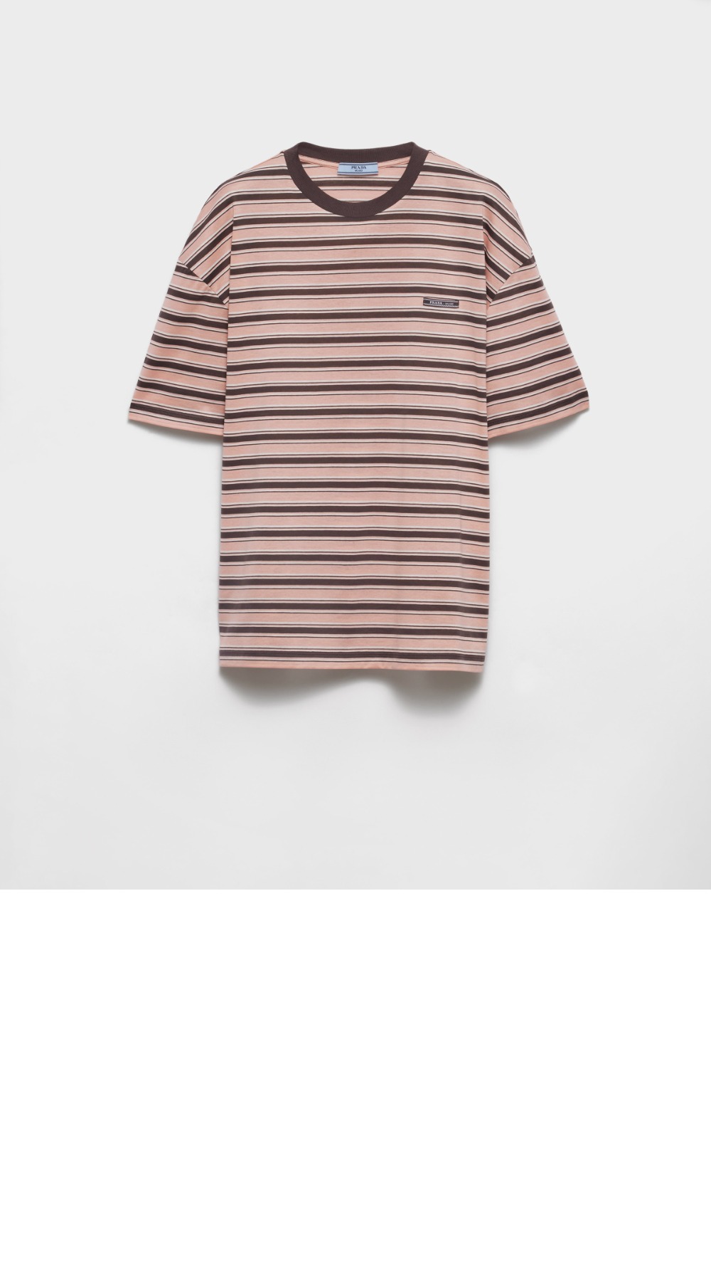 미러급레플리카사이트 | 명품레플리카 전문 쇼핑몰  | 하이퀄 - 스트라이프 리슬 코튼 티셔츠 &gt; 프라다