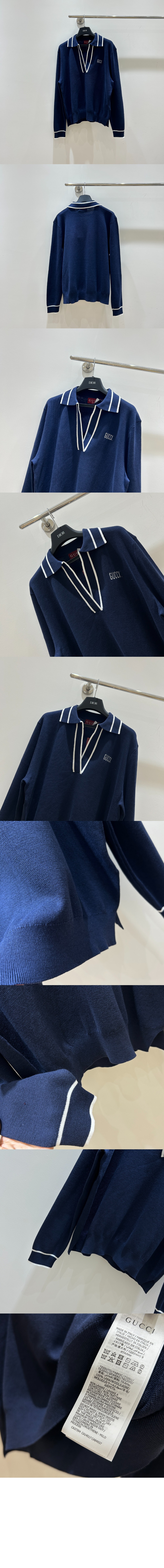 미러급레플리카사이트 | 명품레플리카 전문 쇼핑몰  | 하이퀄 - 로고 자카드 브이넥 폴로 셔츠 &gt; 구찌