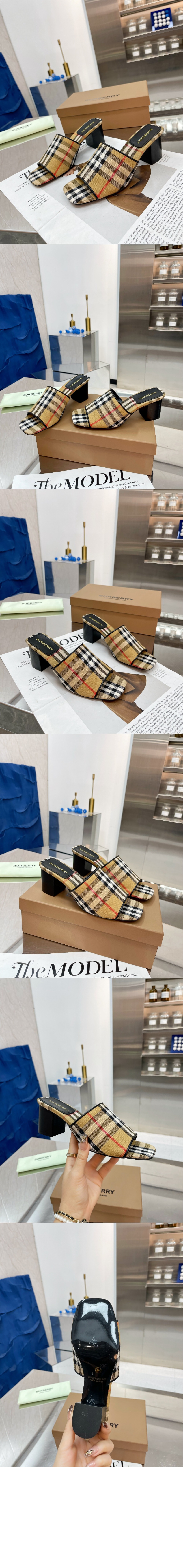 미러급레플리카사이트 | 명품레플리카 전문 쇼핑몰  | 하이퀄 - 체크 블록 힐 뮬 806550 &gt; 버버리