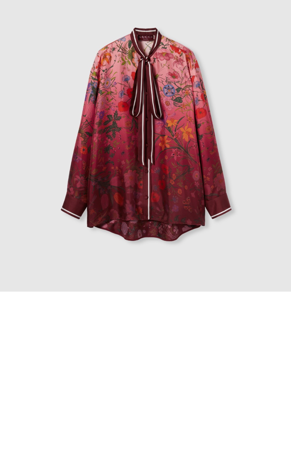 미러급레플리카사이트 | 명품레플리카 전문 쇼핑몰  | 하이퀄 - 목 리본 프린트 실크 셔츠 &gt; 구찌