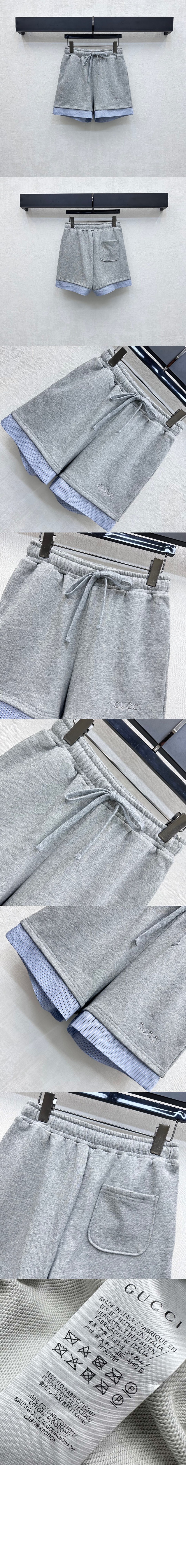 미러급레플리카사이트 | 명품레플리카 전문 쇼핑몰  | 하이퀄 - 자수가 들어간 코튼 저지 반바지 &gt; 구찌