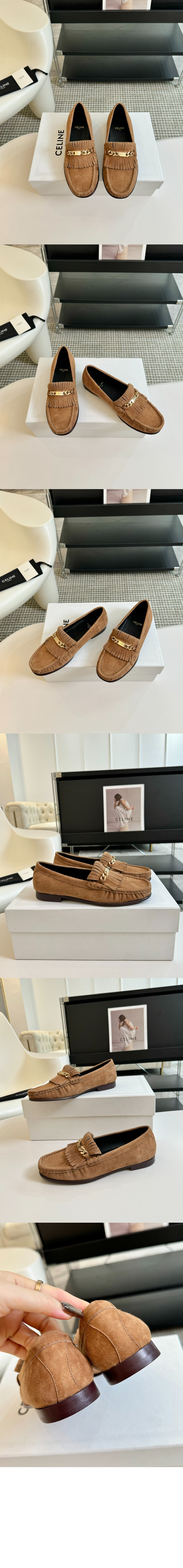 미러급레플리카사이트 | 명품레플리카 전문 쇼핑몰  | 하이퀄 - 체인 레더 스웨이드 태슬 로퍼 356563 &gt; 셀린느