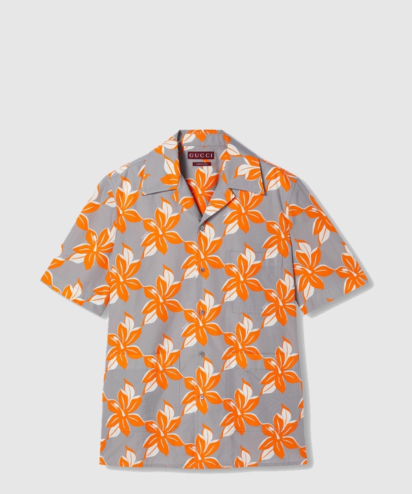 프린트 코튼 포플린 셔츠