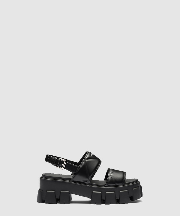 모놀리스 레더 스트랩 통굽 샌들 1X040N