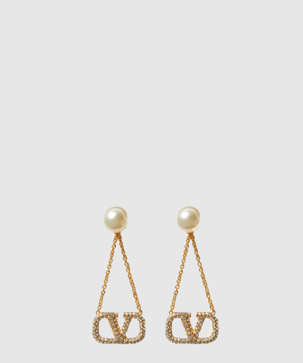 모조 진주와 큐빅  이어링