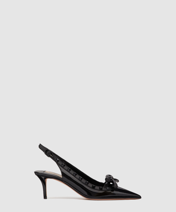 페이턴트 가죽 락스터드 케이지 펌프스